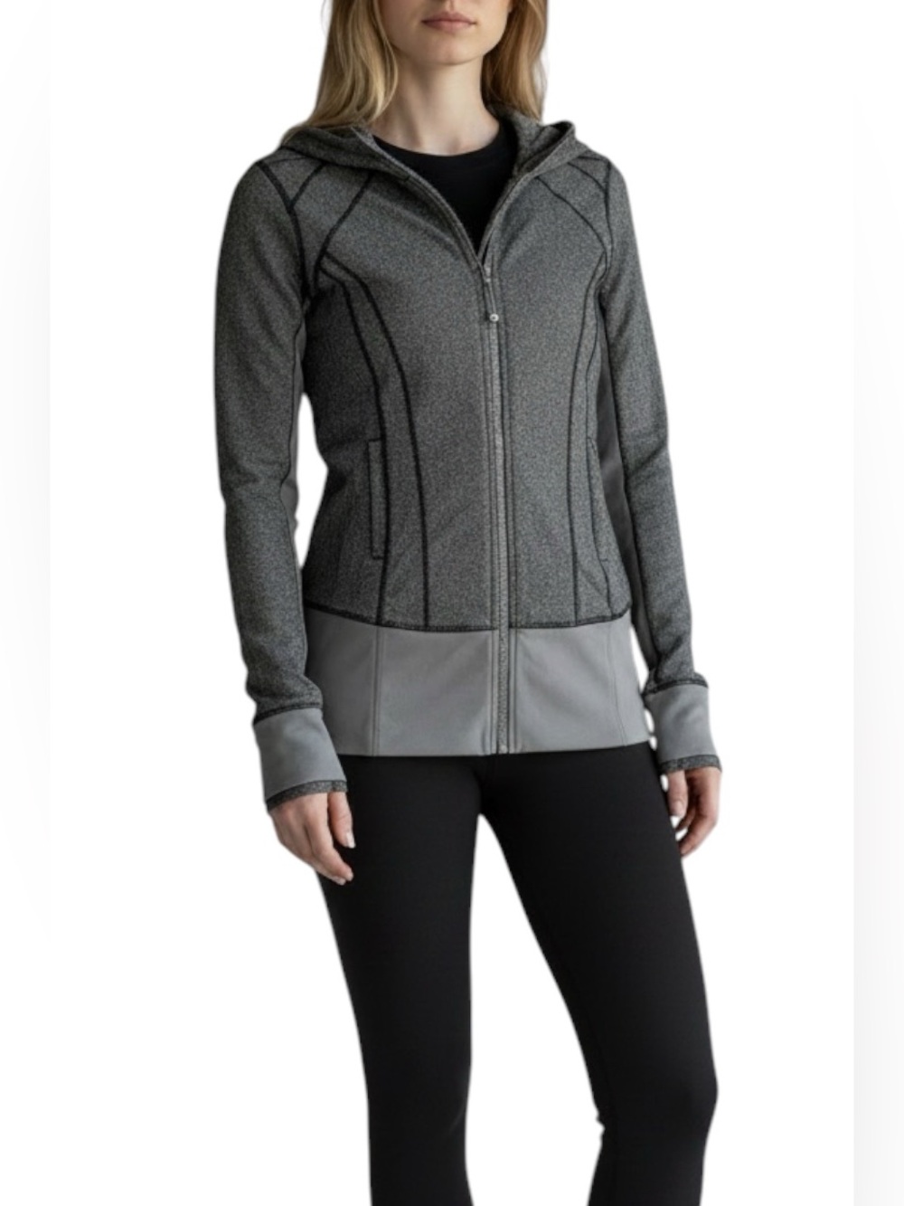 Lululemon Daily Practice Full Zip Jacket Heathered Herringbone Slate W4I66S 6